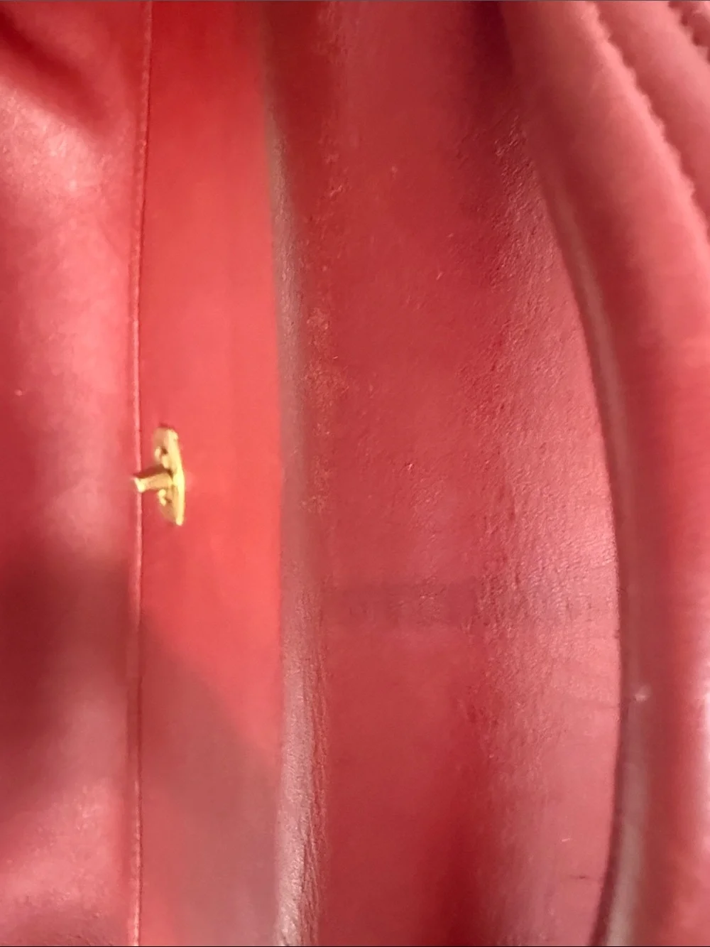 Coach Red Leather Briefcase with Gold-Tone Turn Lock